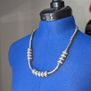 Sterling silver and CZ heavy weight chain necklace